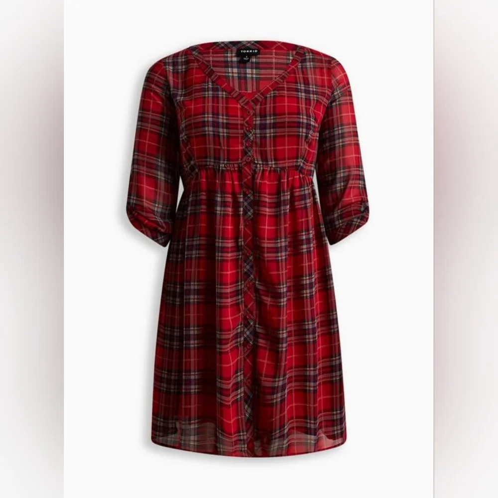 NWT Torrid Mini Chiffon Button Front Shirtdress 3 - Picture 5 of 11